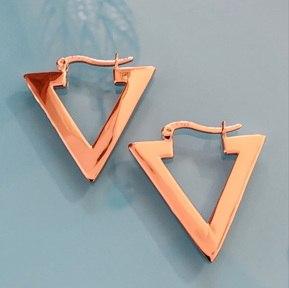 NWT SAVVY CIE JEWELS- Silver 18K Rose Gold Plated Sterling Silver Drop Earrings - Picture 4 of 10